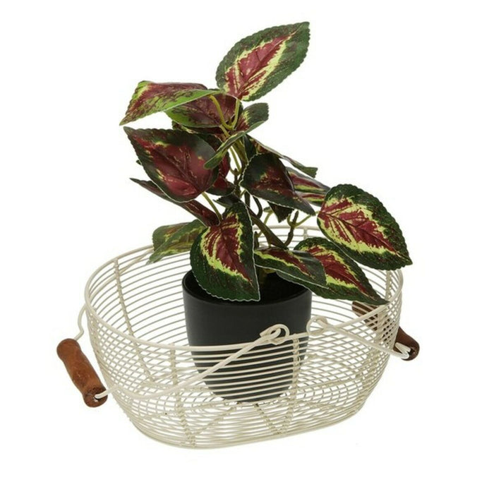 Fructieră Alb Lemn Metal (18 x 9,5 x 23,5 cm)