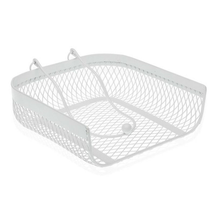 Suport pentru Șervețele Versa Alb Metal Oțel 20 x 6,8 x 18,5 cm