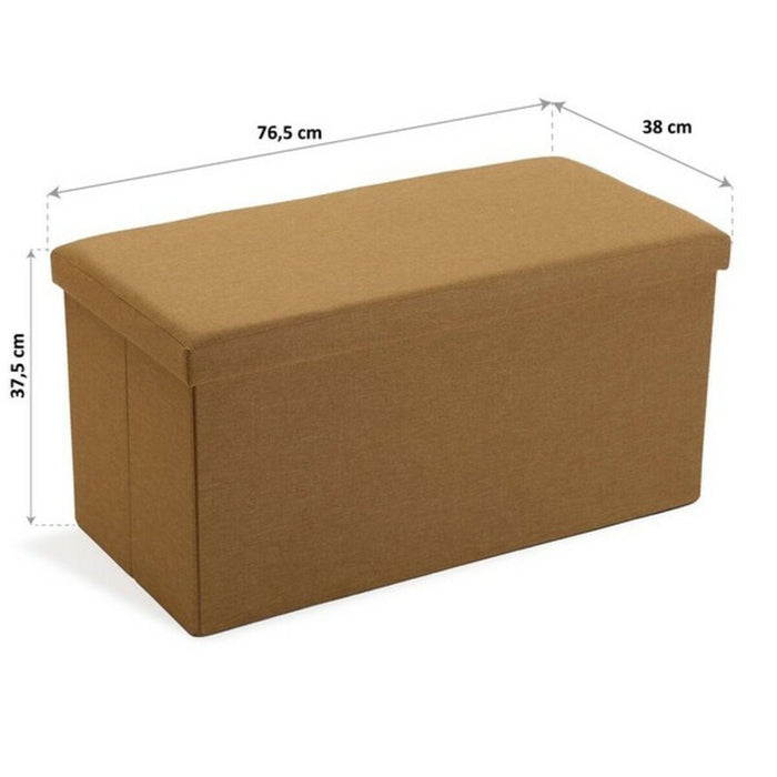 Cufăr de depozitare cu scaun Lung Demontabil Lin Lemn MDF (38 x 37,5 x 76,5 cm)