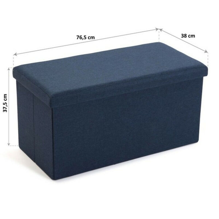 Cufăr de depozitare cu scaun Lung Demontabil Lin Lemn MDF (38 x 37,5 x 76,5 cm)