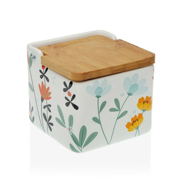 Solniță cu capac Versa Květiny Ceramică 8,1 x 12,2 x 12,3 cm