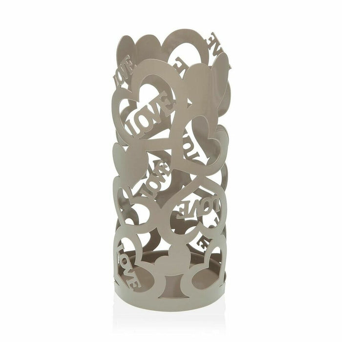 Suport de pahar Versa Cozy Gri Inimi (8 x 18 x 8 cm)