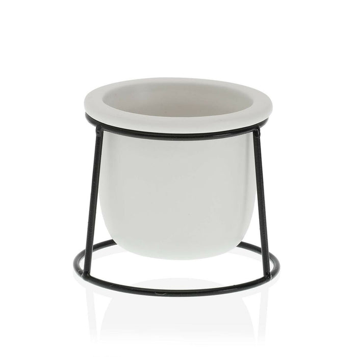 Ghiveci Versa Alb Metal Ceramică Plastic Rotund Minimalist 10,5 x 11,5 x 10,5 cm