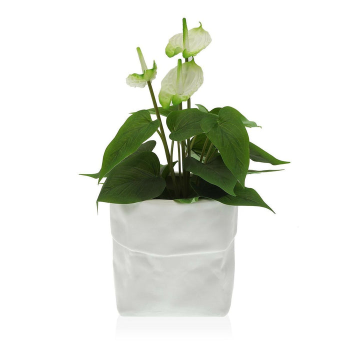 Ghiveci Versa Alb Ceramică Plastic Pătrat 20 x 18 x 20 cm
