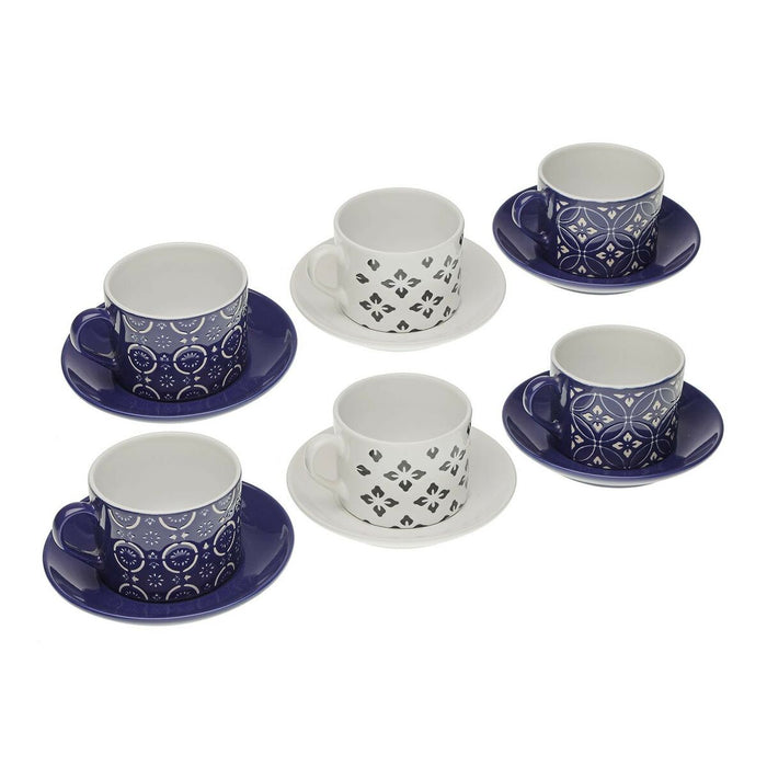 Set de Cești cu Farfurii Versa Regina Ceramică (8,6 x 6,4 x 9,2 cm) (6 Piese)