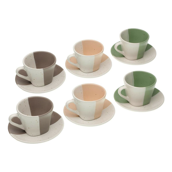 Set de Cești cu Farfurii Versa Clara Ceramică (9 x 6,5 x 9 cm) (6 Piese)