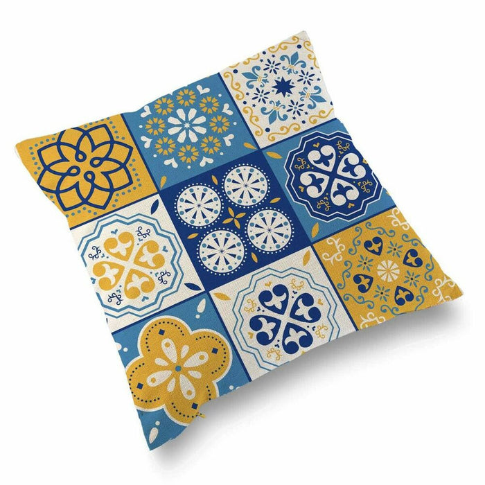 Pernă cu umplutură Versa Mozaic Galben Poliester (15 x 45 x 45 cm)