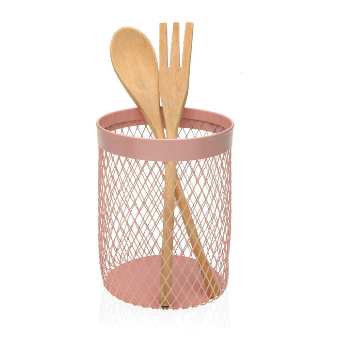 Suport pentru ustensile de bucătărie Versa Roz (11,5 x 15,5 x 11,5 cm)