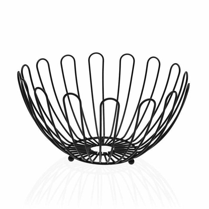 Fructieră Versa Metal crom inoxidabil Negru Metal Oțel 26 x 14 x 26 cm (Ø 26 cm)