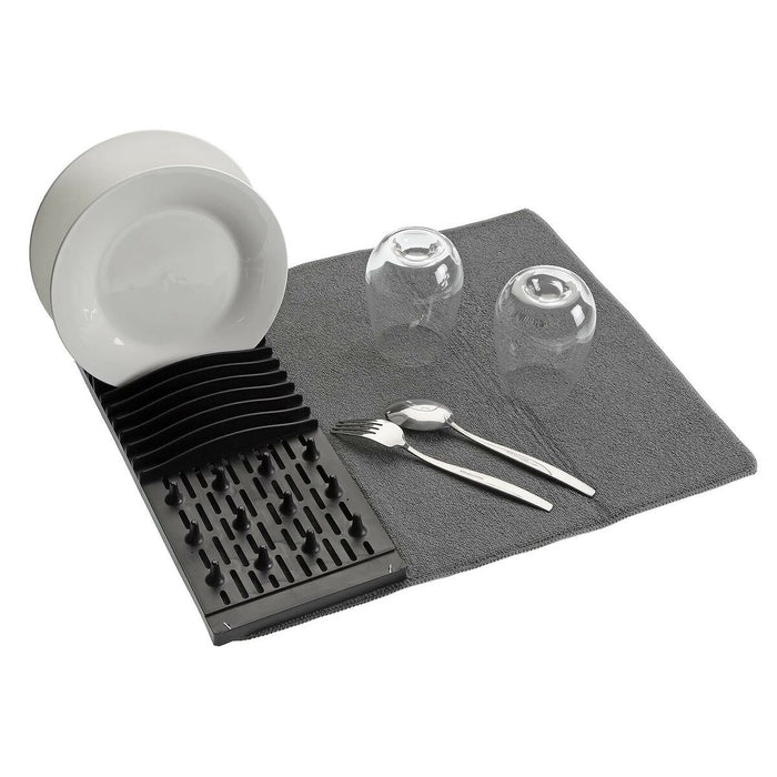 Scurgător de Vase pentru Chiuvetă Versa W Negru Alb polipropilenă (16 x 4 x 40 cm)