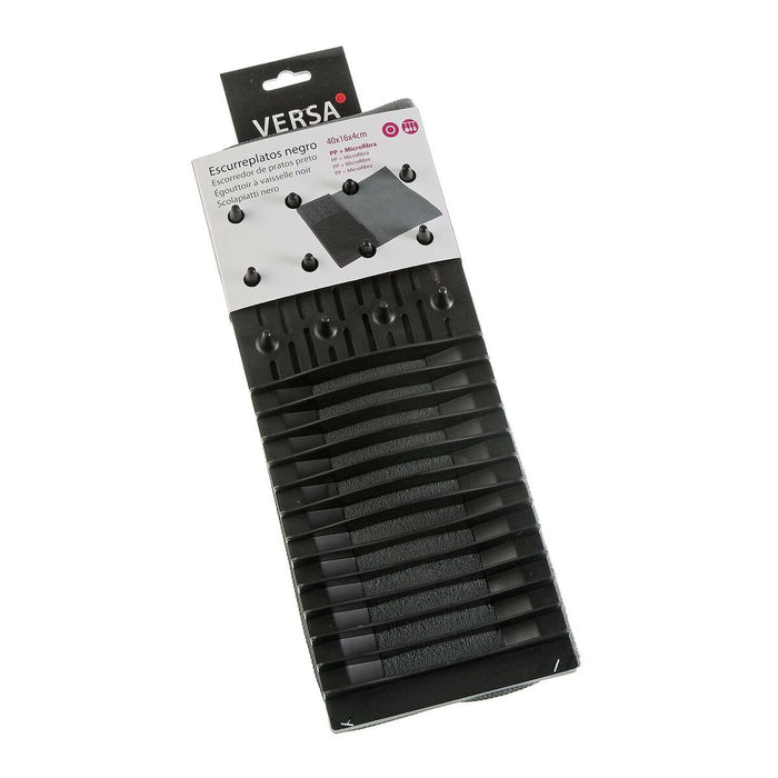 Scurgător de Vase pentru Chiuvetă Versa W Negru Alb polipropilenă (16 x 4 x 40 cm)