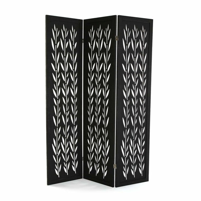 Paravan pliant Versa Frunze Negru Lemn (170 x 40 cm)