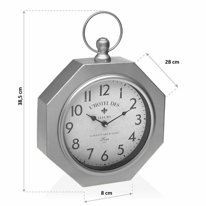 Ceas de Perete Versa GY Metal (28 x 8 x 40 cm)