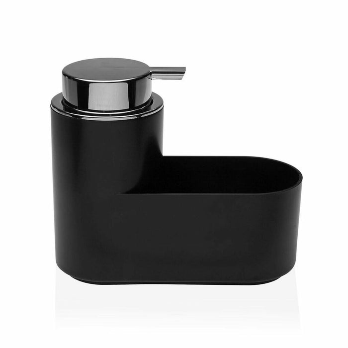 Distribuitor de săpun 2-în-1 pentru chiuvetă Versa Negru ABS polistiren (7,5 x 14,5 x 17 cm)