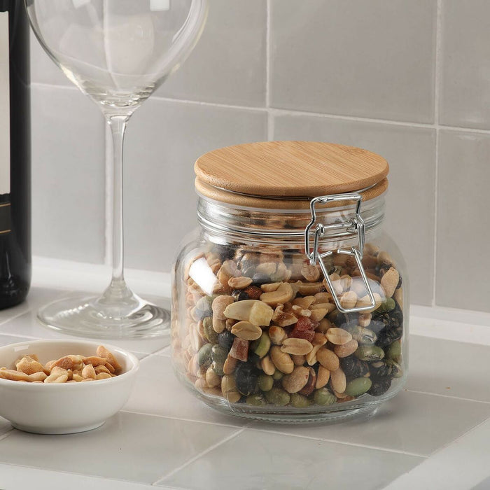 Borcan din sticlă Versa 750 ml Geam Bambus