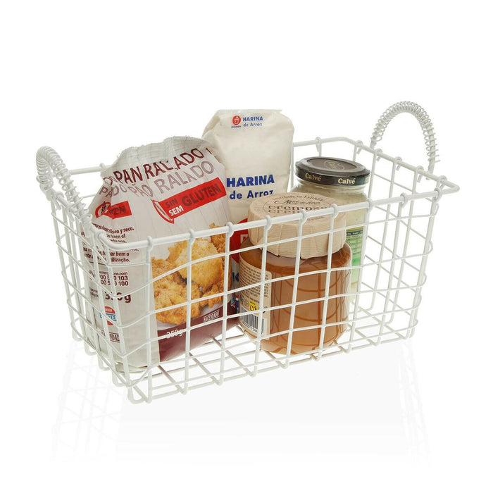 Coș Multifuncțional Versa Alb Oțel industrial (23 x 14,5 x 37 cm)