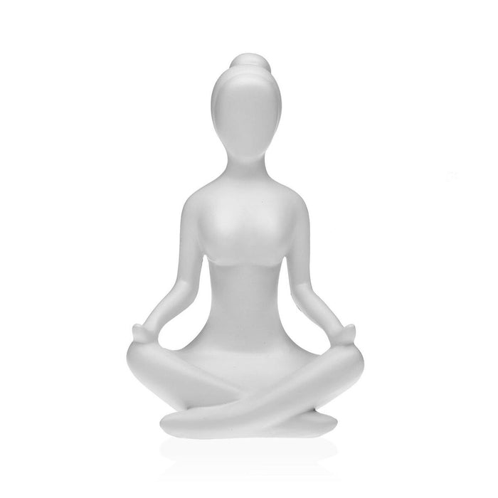 Figură Decorativă Versa Alb Yoga 12 x 20 x 10 cm Rășină