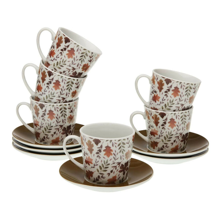 Set de Cești cu Farfurii Versa Aia Porțelan (6 Piese) (9 x 14 x 14 cm)