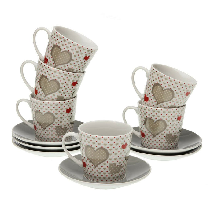 Set de Cești cu Farfurii Versa Sweet Porțelan (6 Piese) (9 x 14 x 14 cm)