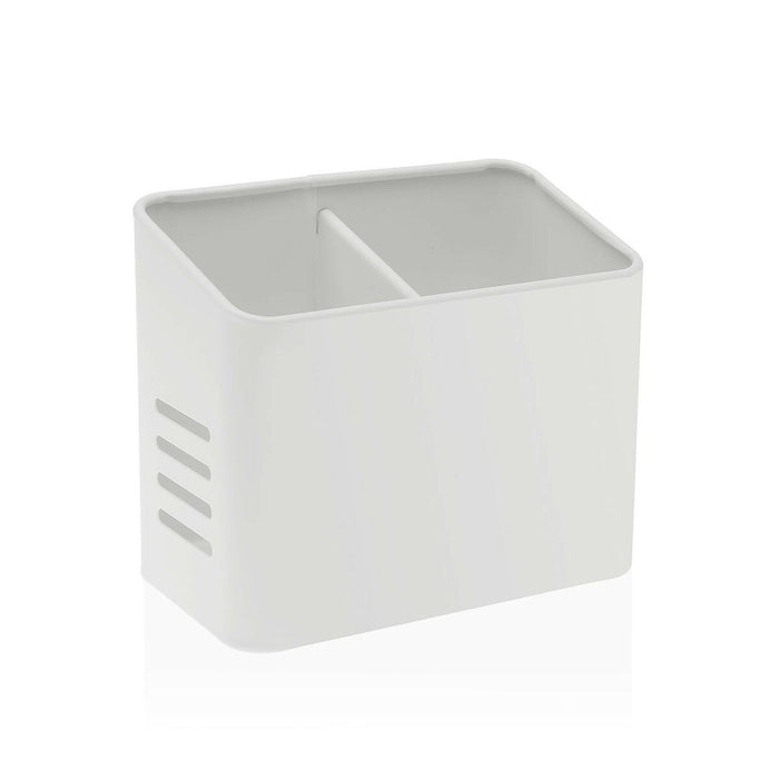 Organizator pentru tacâmuri Versa Alb 9,5 x 16 x 13,5 cm Metal Oțel