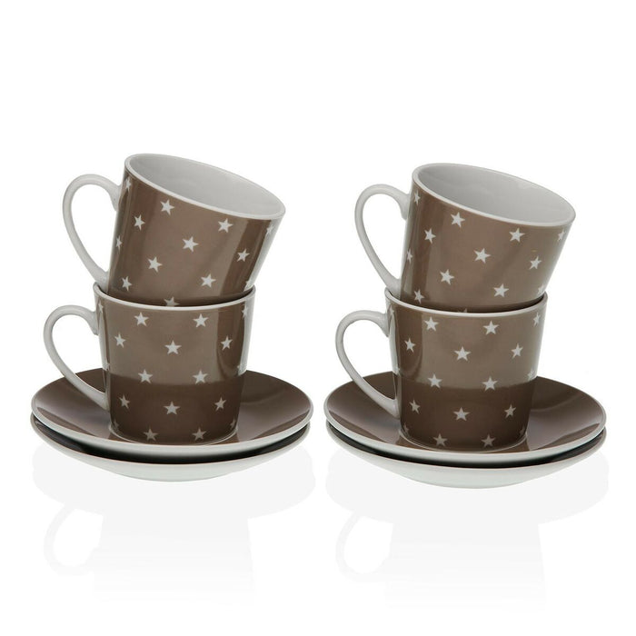 Set de Căni de Cafea Versa Stele Porțelan (8 Piese)