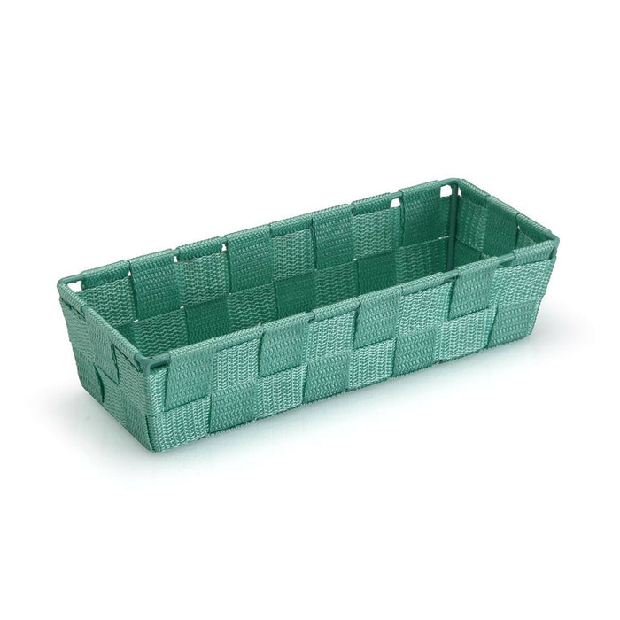 Coș Versa Dreptunghiular Turquoise Textilă 10 x 6 x 25 cm