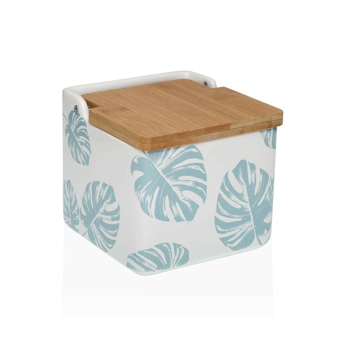 Solniță cu capac Versa Albastru 12,2 x 11,5 x 12,2 cm Ceramică