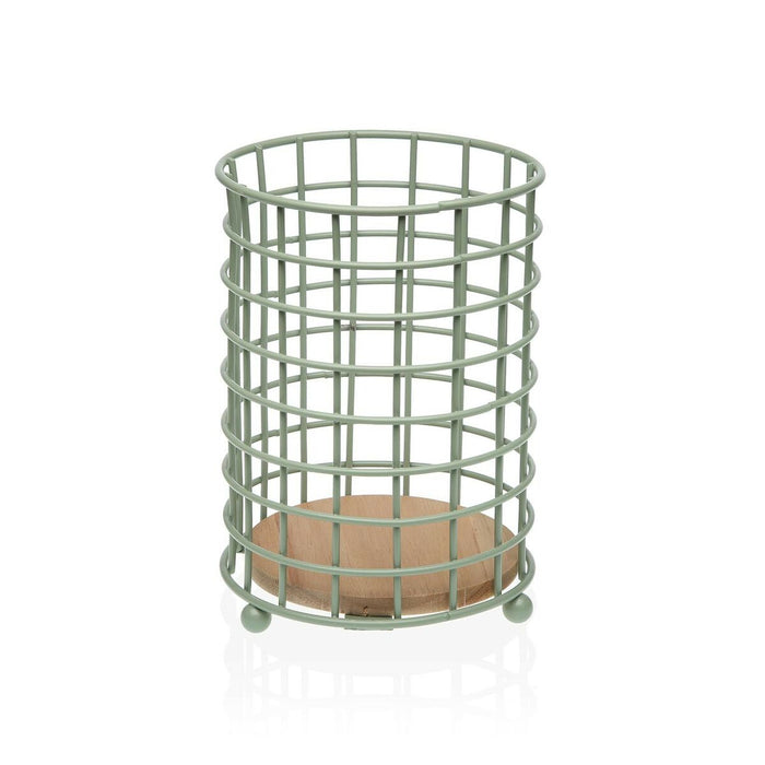 Organizator pentru tacâmuri Versa Verde Lemn Lemn de cauciuc Oțel Fier 12,5 x 17,5 x 12,5 cm
