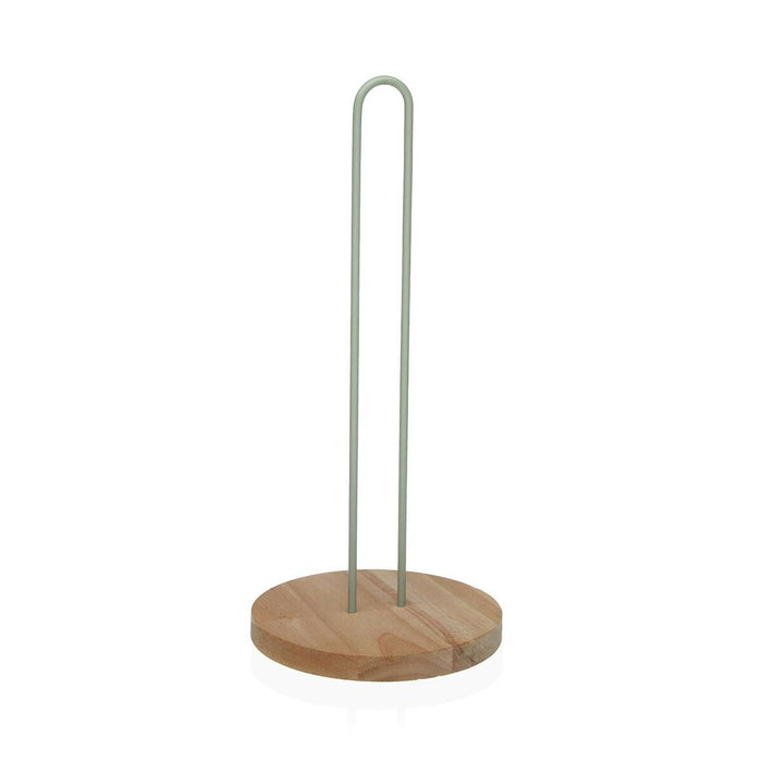 Suport pentru hârtie de bucătărie Versa Verde Lemn Lemn de cauciuc Oțel Fier 15 x 33 x 15 cm