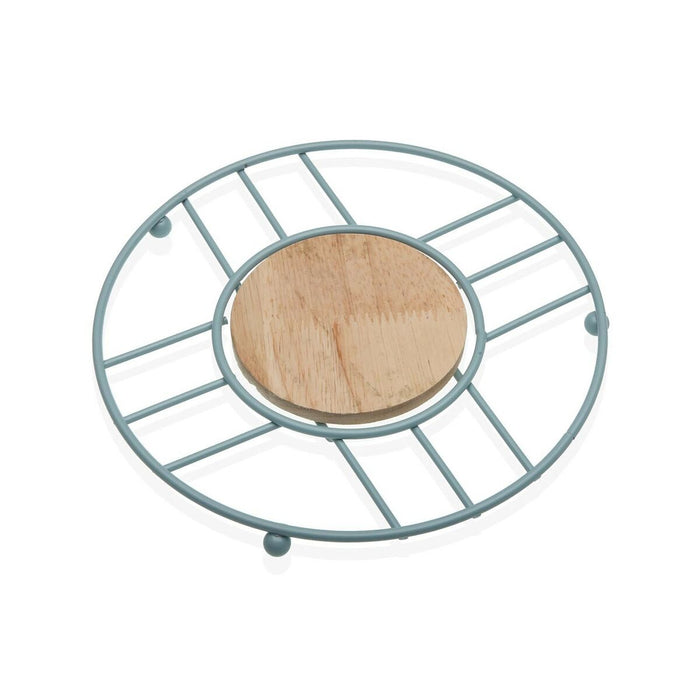 Suport Protecție pentru Masă Versa Albastru Lemn Lemn de cauciuc Oțel Fier 20 x 1 x 20 cm