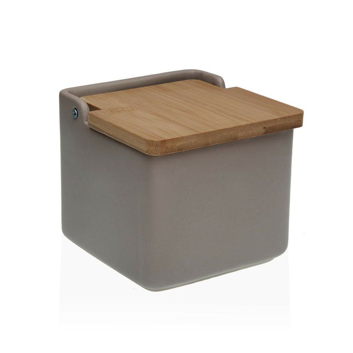 Solniță cu capac Versa Gri 12,2 x 11,5 x 12,2 cm Ceramică Dolomite
