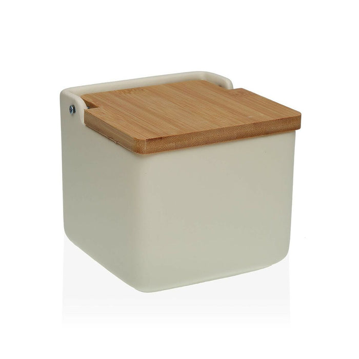 Solniță cu capac Versa Bej 12,2 x 11,5 x 12,2 cm Ceramică Dolomite