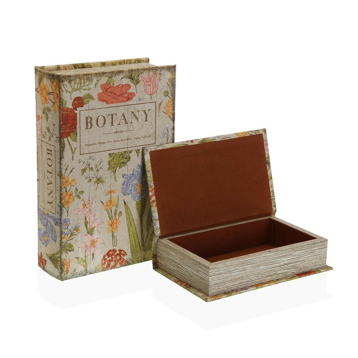Cutie Decorativă Versa Botany Carte Pânză Lemn MDF 7 x 27 x 18 cm