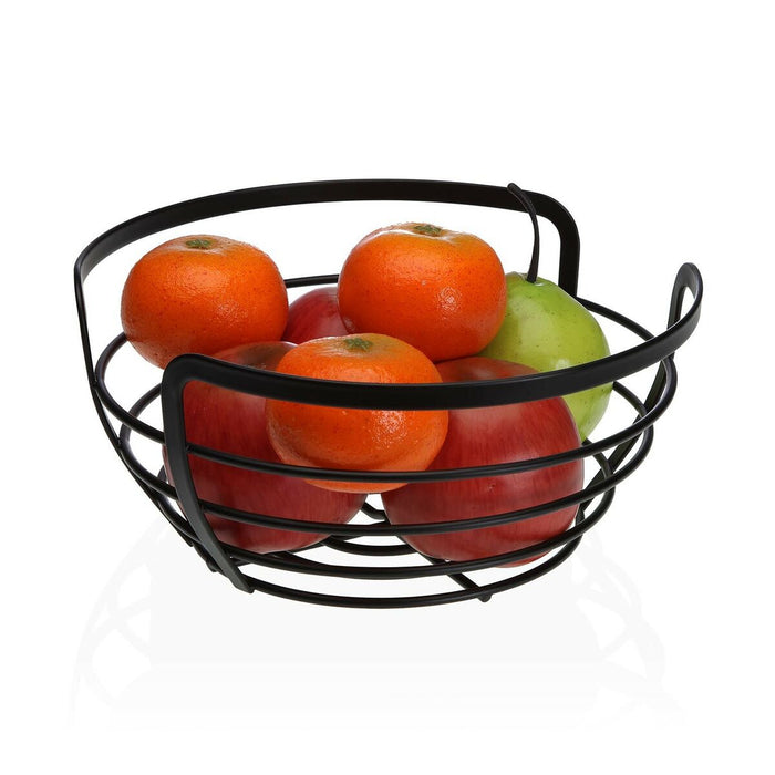 Fructieră Versa Negru Metal Oțel 24,2 x 12 x 27 cm
