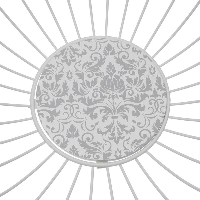 Fructieră Versa Damasco Alb Metal Oțel Lemn MDF 28 x 10 x 28 cm