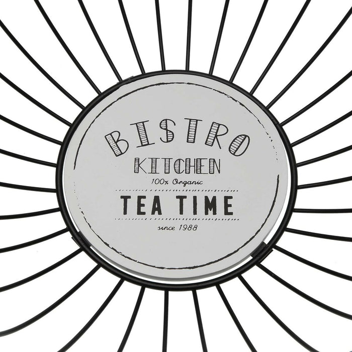 Fructieră Versa Bistro Negru Metal Oțel Lemn MDF 28 x 10 x 28 cm