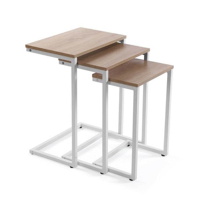 Set de 3 mese Versa Alb Metal Lemn MDF 30 x 60 x 46 cm