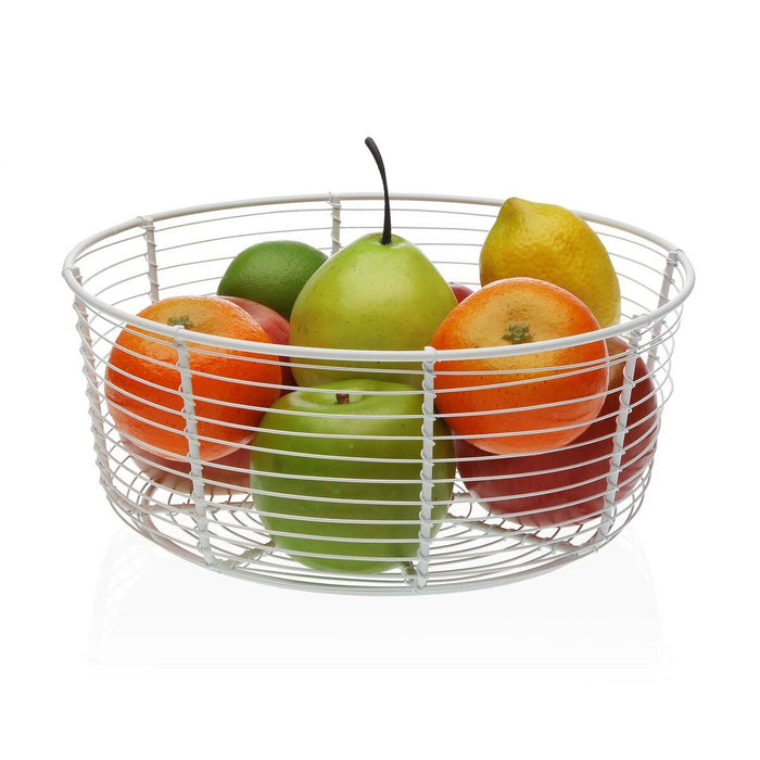 Fructieră Versa Alb Metal Ceramică Oțel 26 x 11 x 26 cm