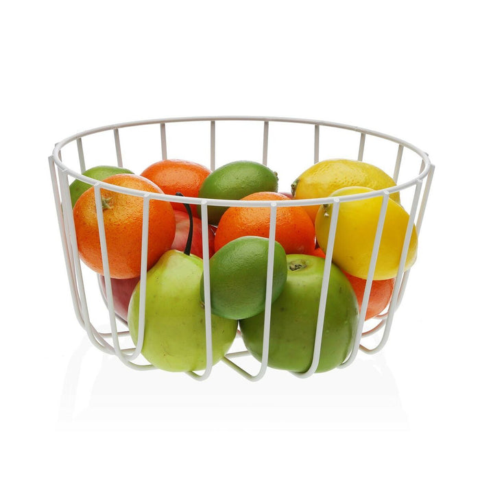Fructieră Versa Alb Metal Ceramică Oțel 26 x 13 x 26 cm