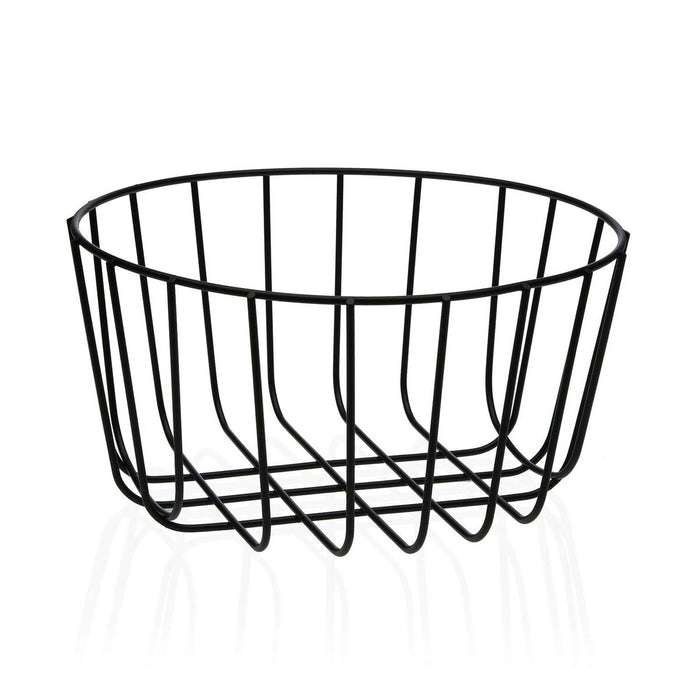 Fructieră Versa Negru Metal Ceramică Oțel 26 x 13 x 26 cm