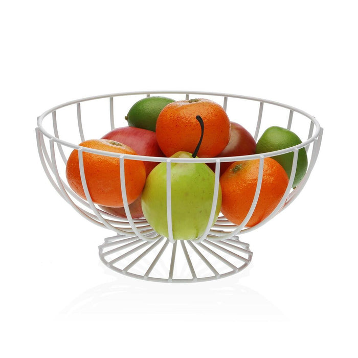 Fructieră Versa Alb Metal Ceramică Oțel 26,5 x 13,5 x 26,5 cm