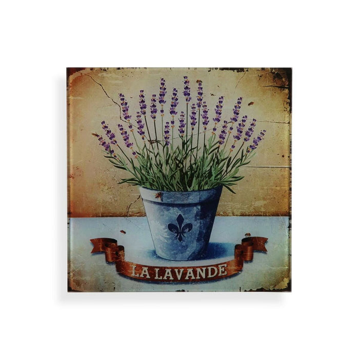 Tablou Versa Lavandă Geam 1 x 30 x 30 cm