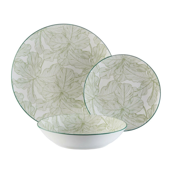 Set de Veselă Versa Palmier 18 Piese Verde Porțelan