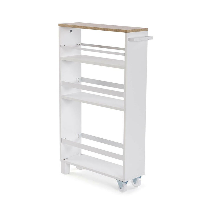 Coș de Bucătărie Versa Alb Metal Lemn MDF 15 x 79 x 50 cm