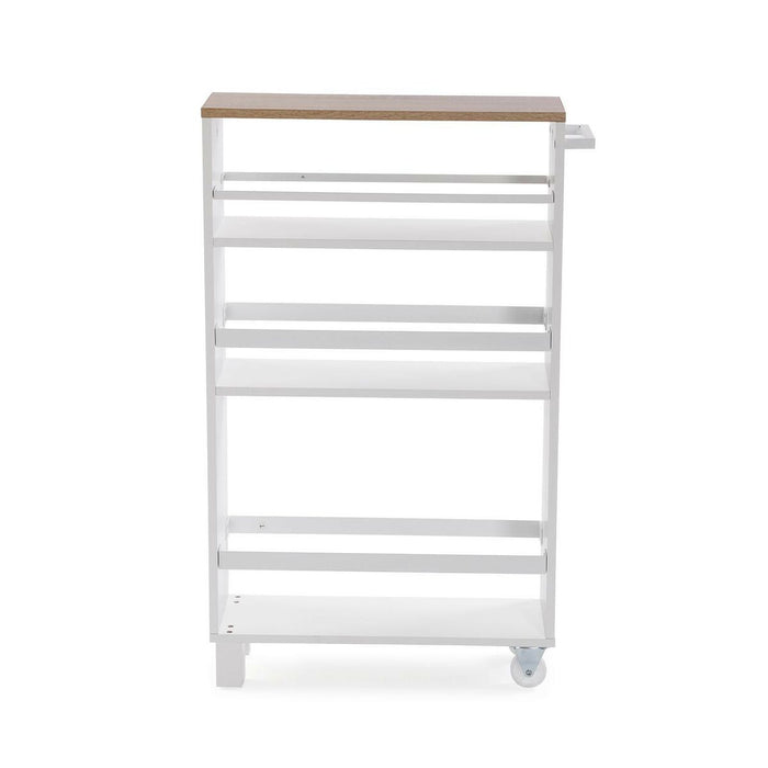 Coș de Bucătărie Versa Alb Metal Lemn MDF 15 x 79 x 50 cm