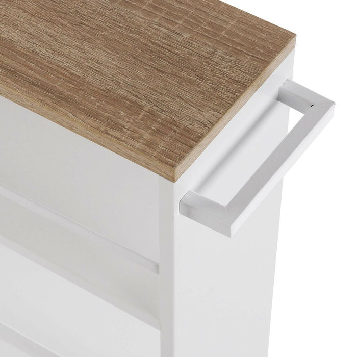Coș de Bucătărie Versa Alb Metal Lemn MDF 15 x 79 x 50 cm