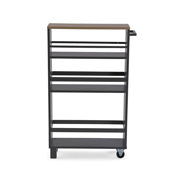 Coș de Bucătărie Versa Gri închis Metal Lemn MDF 15 x 79 x 50 cm