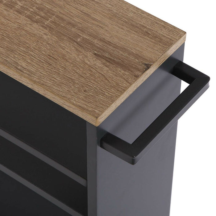 Coș de Bucătărie Versa Gri închis Metal Lemn MDF 15 x 79 x 50 cm