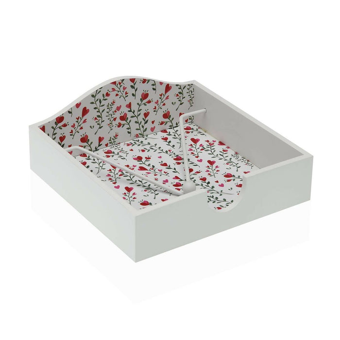 Suport pentru Șervețele Versa Lemn 18 x 7 x 18 cm Inimi