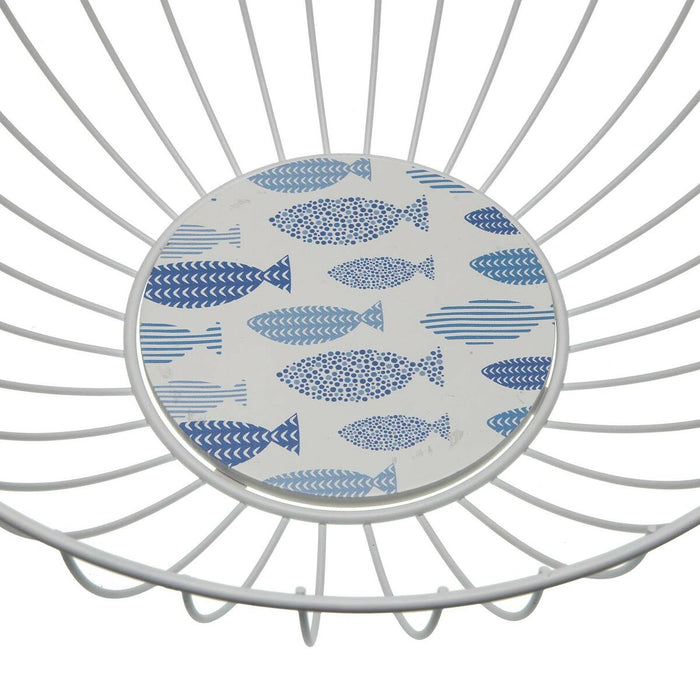 Fructieră Versa Pești Metal Oțel Lemn MDF 28 x 10 x 28 cm
